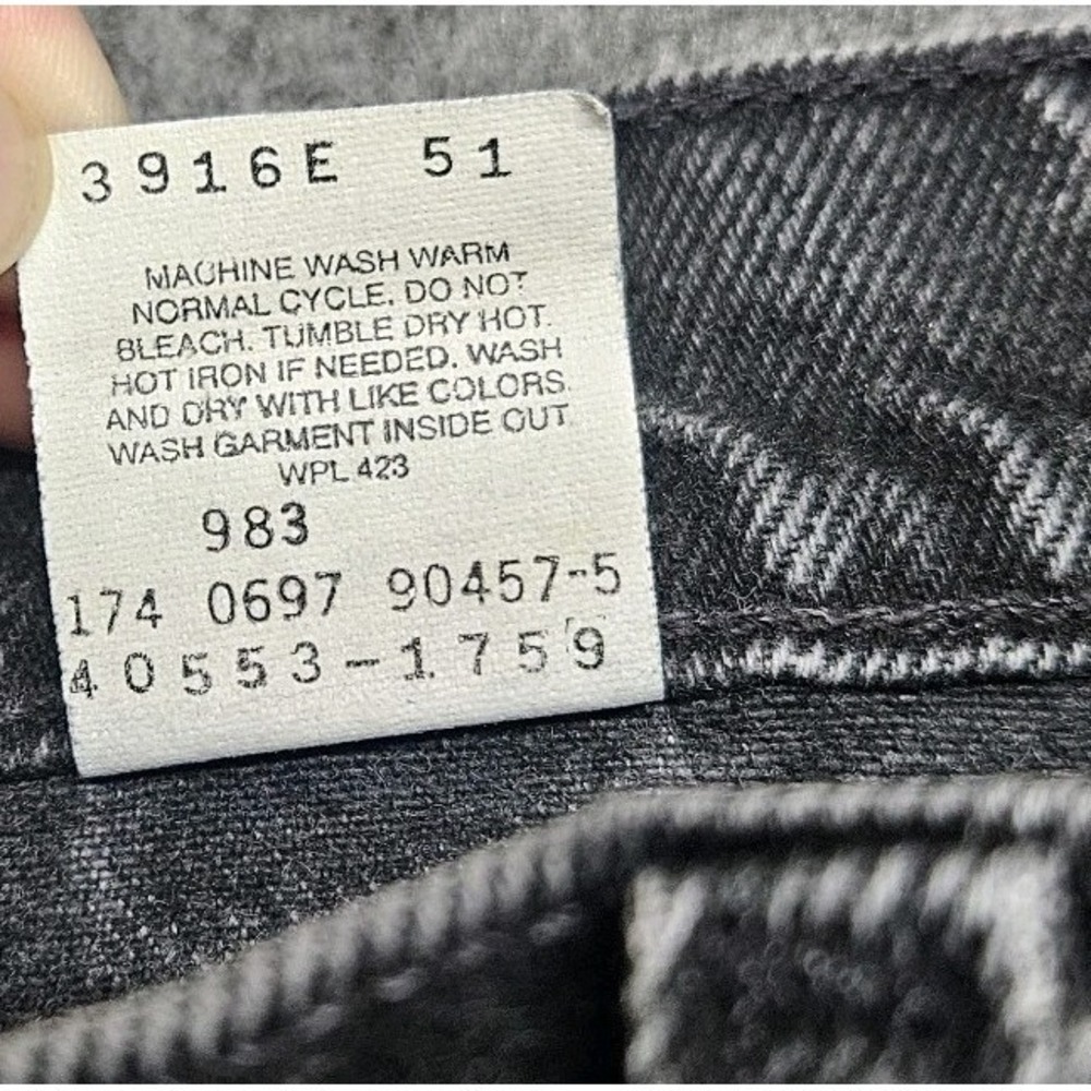 Vintage Levis 553 Jeans Black White Tab 34x27 Relaxed Straight Leg Mexico 1997 - Picture 4 of 10
